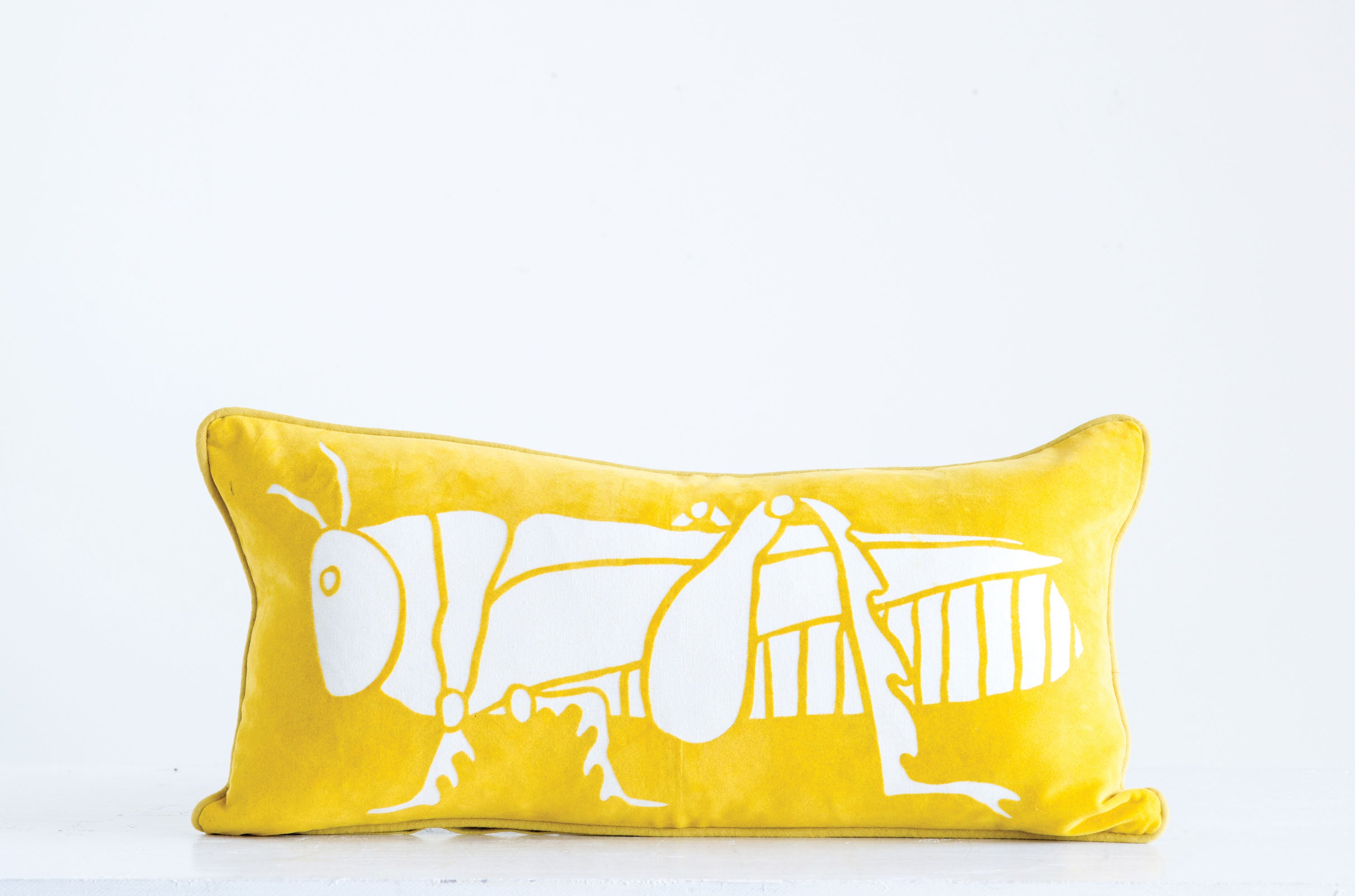 Velvet Grasshopper Pillow