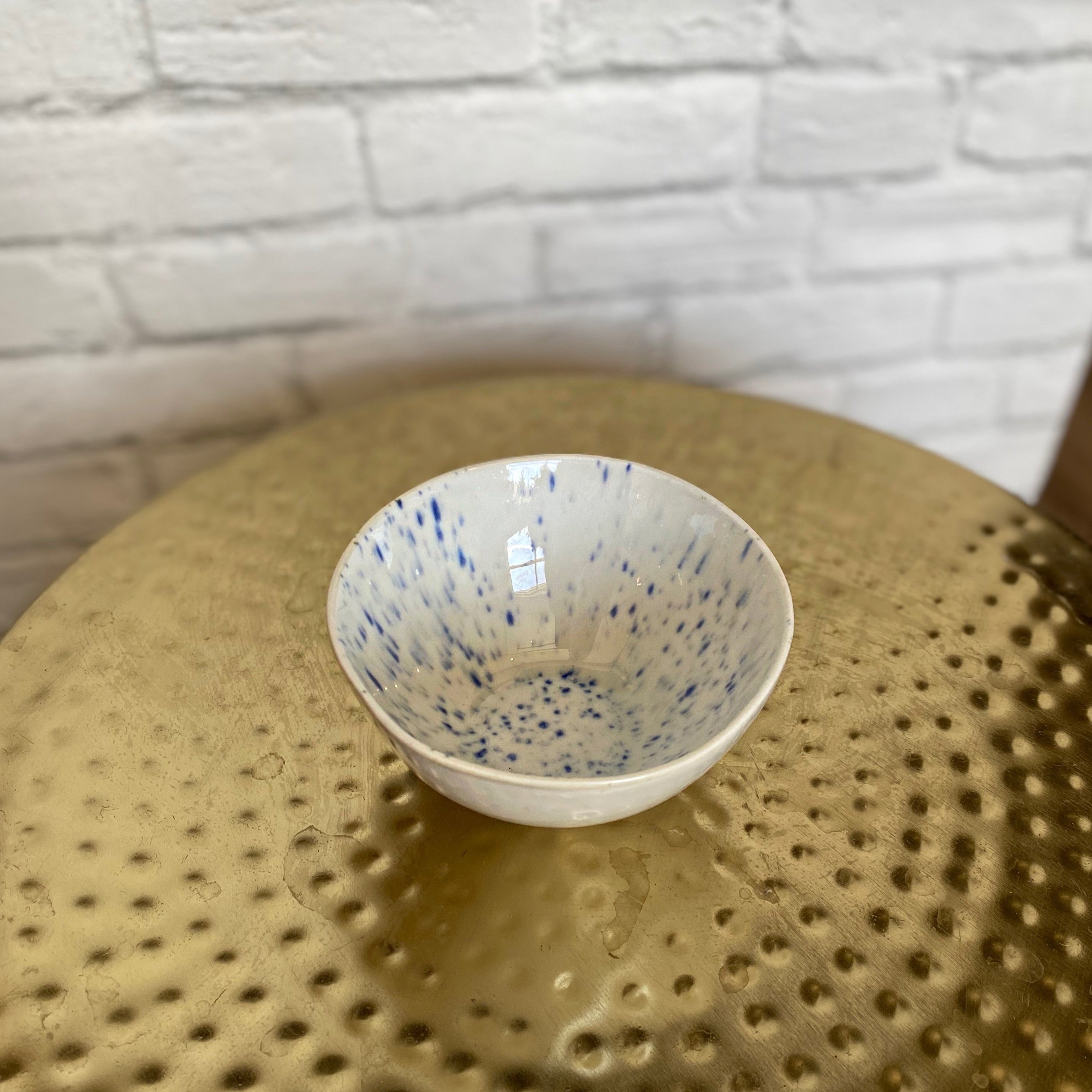 Blue & White Speckle Dish