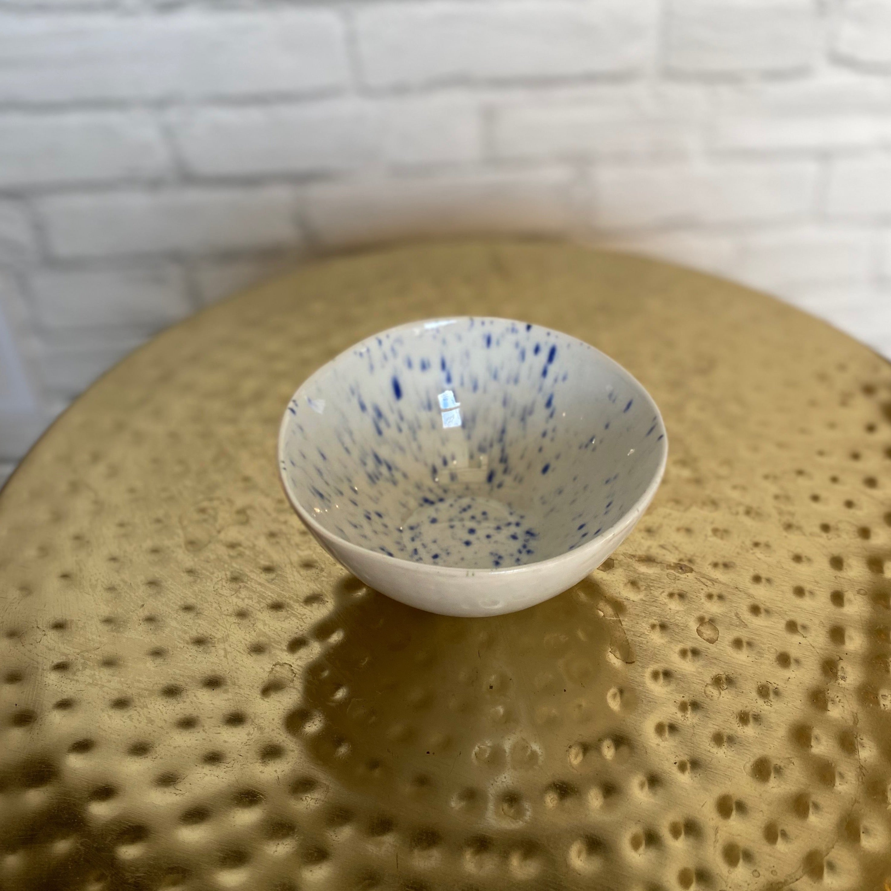 Blue & White Speckle Dish