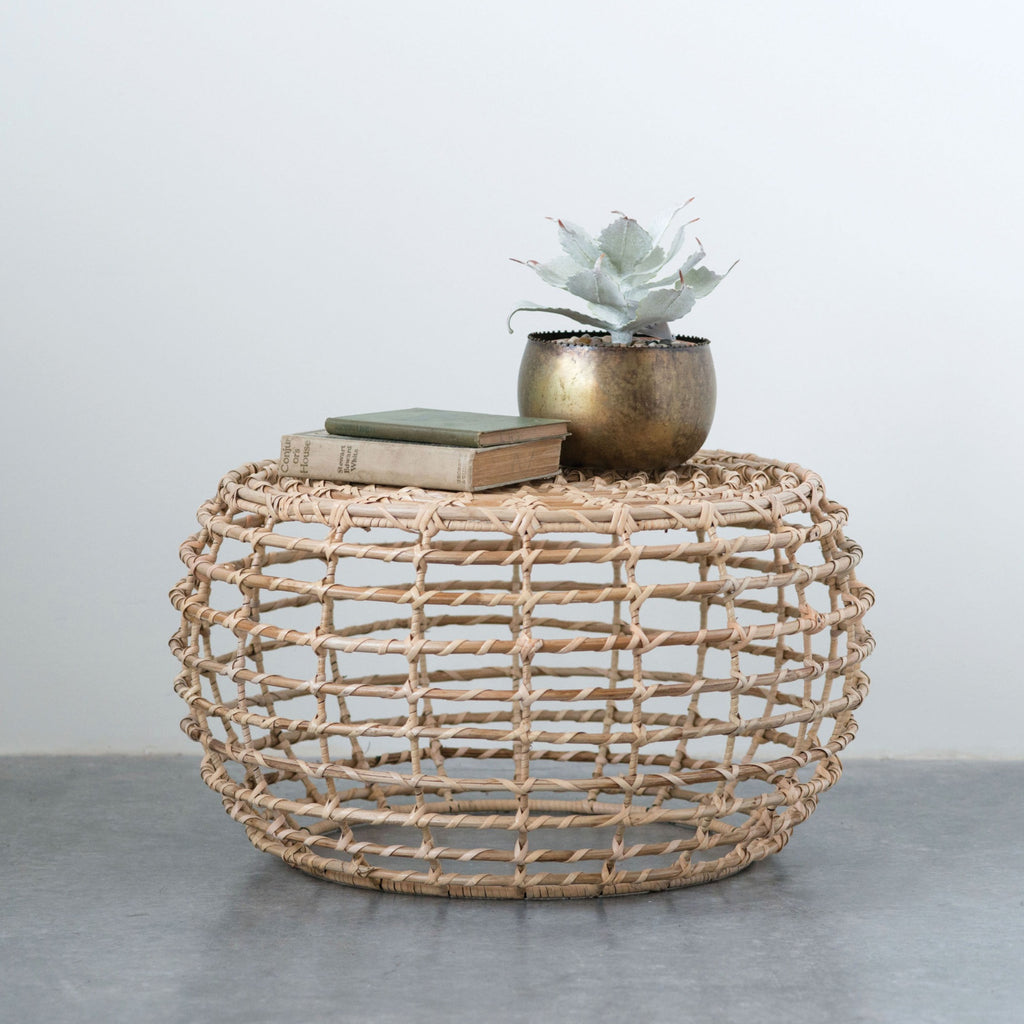 Round Bamboo Side Table