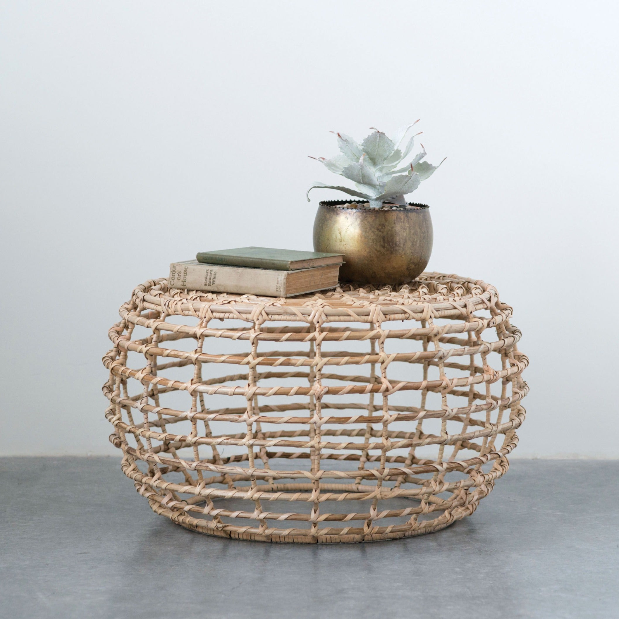 Round Bamboo Side Table