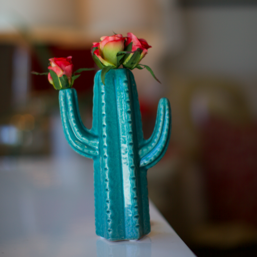 Turquoise Cactus Vase
